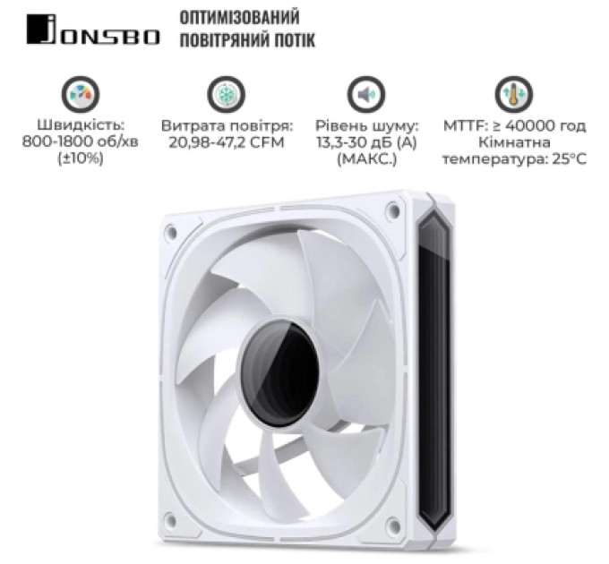 JONSBO Кулер до корпусу JONSBO FR-505W ARGB White