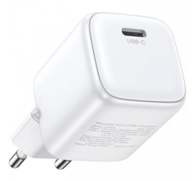 Зарядний пристрій Ugreen CD319 Nexode Mini USB-C PD30W GaN White (15326)