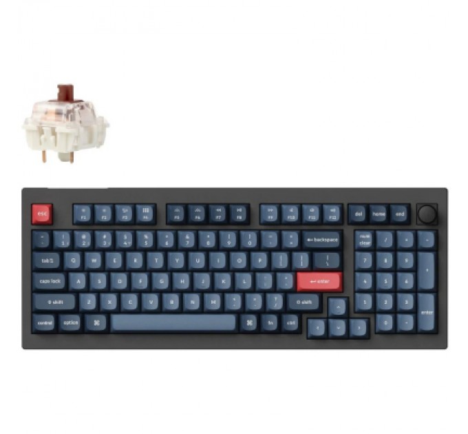 Клавіатура Keychron V5 Max Gateron Jupiter Brown Knob Hot-Swap QMK Wireless/Bluetooth/USB-А UA Black (V5M-D3-UA)