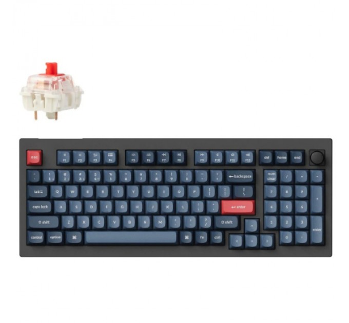 Клавіатура Keychron V5 Max Gateron Jupiter Red Knob Hot-Swap QMK Wireless/Bluetooth/USB-А UA Black (V5M-D1-UA)