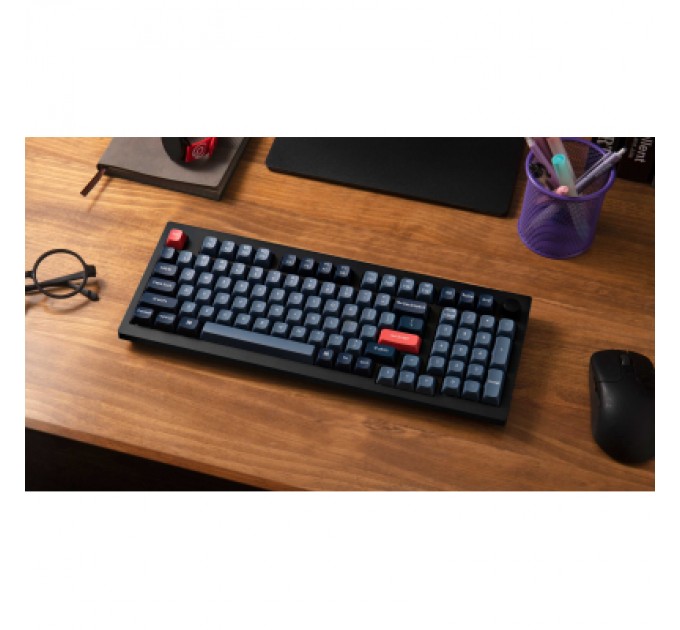 Клавіатура Keychron V5 Max Gateron Jupiter Red Knob Hot-Swap QMK Wireless/Bluetooth/USB-А UA Black (V5M-D1-UA)