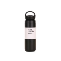 Термос Merlion Travel Tumbler 350 мл, подвійна кришка з ручкою, чорний (SUS304-350Black)