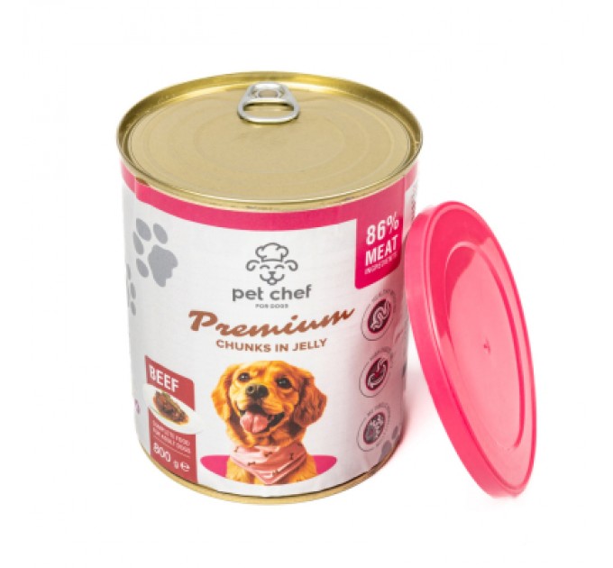 Вологий корм для собак Pet Chef З яловичиною 800 г (4820255193632)