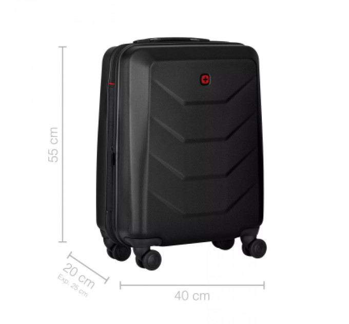 Валіза Wenger Prymo, мала, пластик, 4 колеса, чорна (612536)