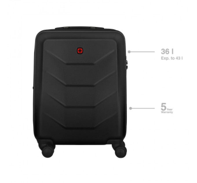 Валіза Wenger Prymo, мала, пластик, 4 колеса, чорна (612536)
