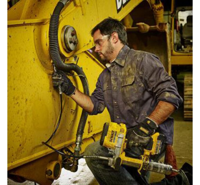 Шприц для мастила DeWALT 18В XR Li-lon, 147.87 мл/хв, 3.63 кг, (без АКБ та ЗП) (DCGG571NK)