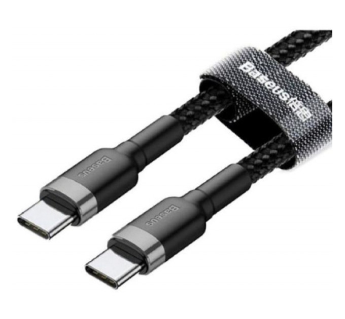 Baseus Дата кабель USB-C to USB-C 2.0m USB 3.1 3A grey-black Baseus (CATKLF-HG1)