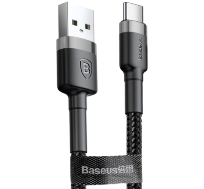 Baseus Дата кабель USB 2.0 AM to Micro 5P 3.0m 2A Gray-Black Baseus (CAMKLF-HG1)