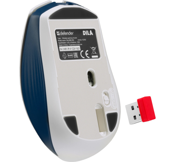 Defender Мишка Defender Dila MM-282 Wireless White/Blue (52282)