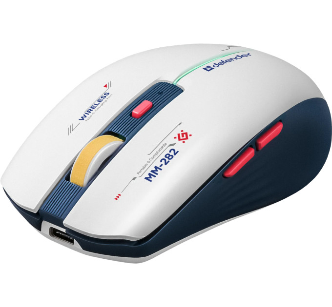 Defender Мишка Defender Dila MM-282 Wireless White/Blue (52282)
