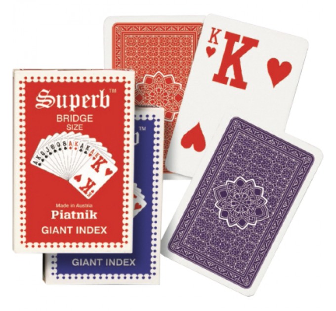 Гральні карти Piatnik Великий індекс, брідж, 1 колода х 55 карт (PT-149511)
