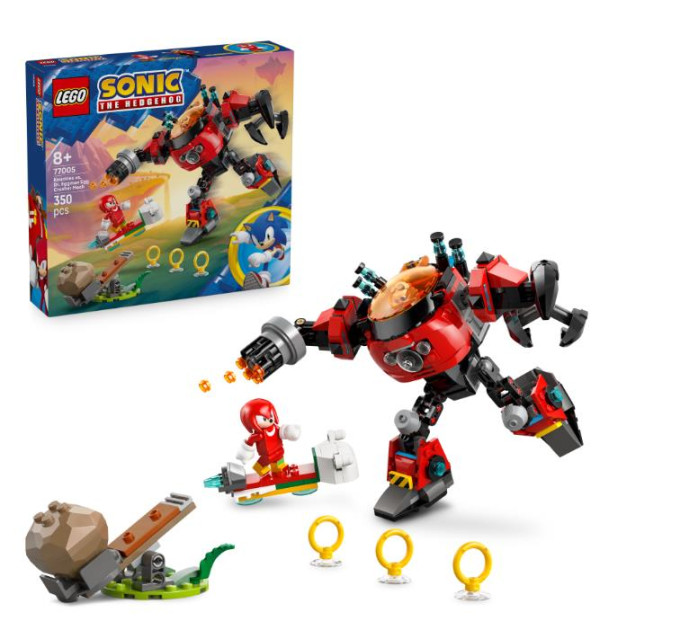 LEGO Конструктор LEGO Sonic Knuckles vs. Dr. Eggman Egg Crusher Mech (77005)