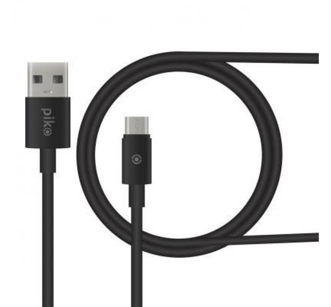 Дата кабель USB 2.0 AM to Micro 5P 0.2m black Piko (1283126493874)