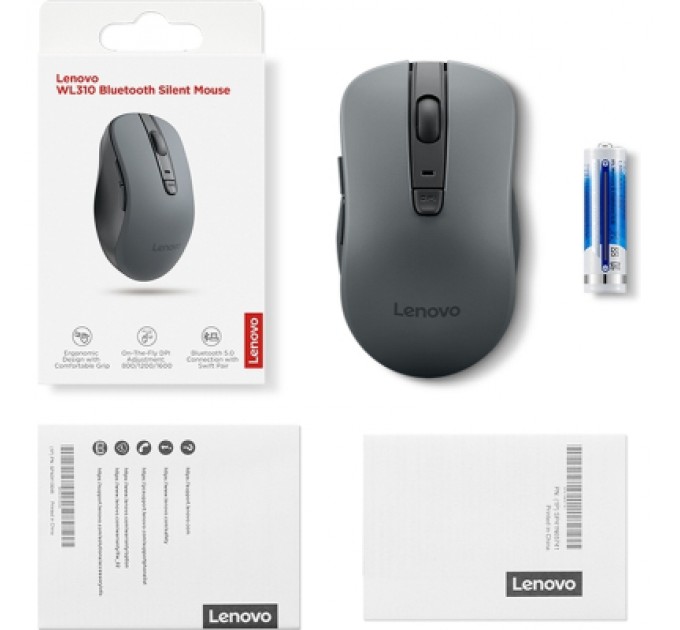 Мишка Lenovo WL310 Silent Bluetooth Grey (GY51Q65621)