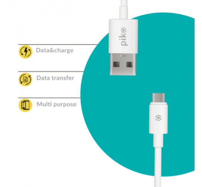 Дата кабель USB 2.0 AM to Type-C 1.2m CB-UT11 White Piko (1283126477522)