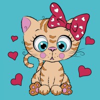 Картина по номерам Santi Рудий котик 25*25 см неонові фарби (954600)