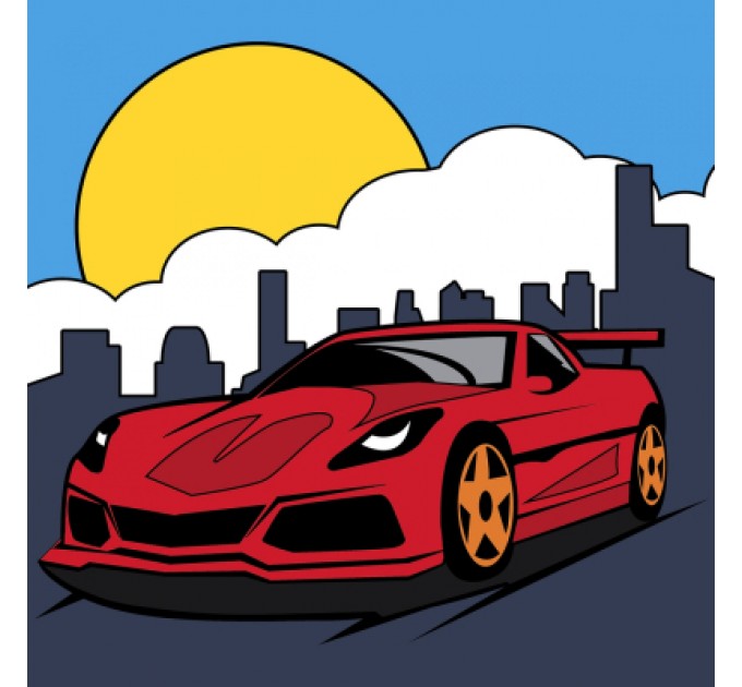 Картина по номерам Santi Червоне авто 25*25 см (954602)