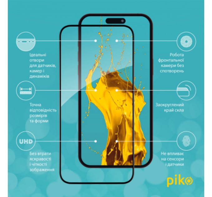 Скло захисне Piko Full Glue Apple iPhone 15 Pro Max (1283126575488)