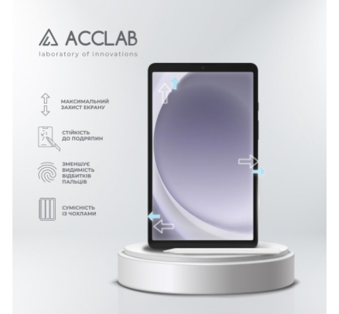 Скло захисне ACCLAB Full Glue Samsung Galaxy Tab A9 SM-X115 8.7" (1283126588631)