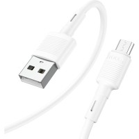 Дата кабель USB 2.0 AM to Micro 5P 1.0m 2.4A PVC X83 white HOCO (6931474770899)