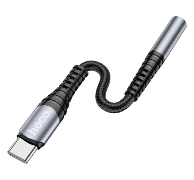 Адаптер USB-C M to 3.5mm F LS33 metal gray HOCO (6931474761163)