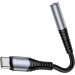 Адаптер USB-C M to 3.5mm F LS33 metal gray HOCO (6931474761163)