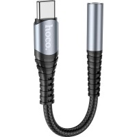 Адаптер USB-C M to 3.5mm F LS33 metal gray HOCO (6931474761163)