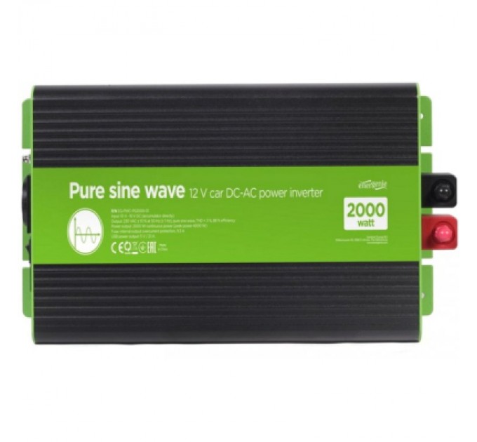 Автомобільний інвертор EnerGenie 12V/230V 2000W (4000W peak power) чиста синусоїда (EG-PWC-PS2000-01)