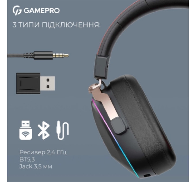 GamePro Навушники GamePro Asgard Valkyria RGB Tri-Mod (HSW249B)