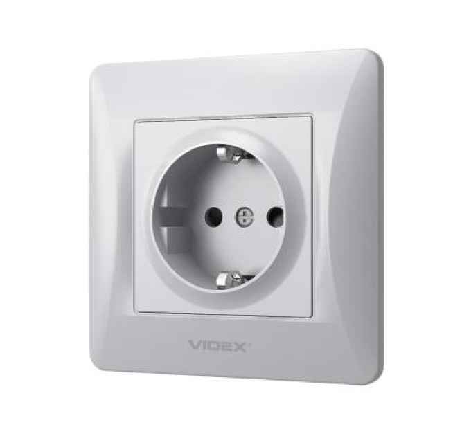 Videx Розетка Videx BINERA 2ая із заземленням кремова (VF-BNSK1G-SS)