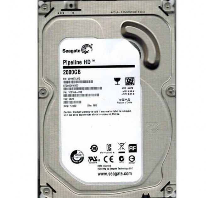 Накопичувач HDD SATA 2.0TB Seagate Pipeline HD 5900rpm 64MB (ST2000VM003)