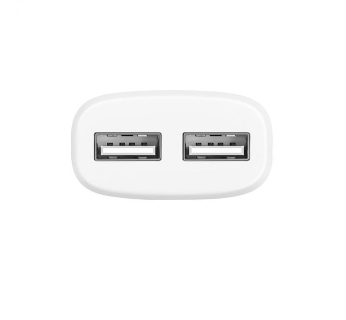 Мережевий зарядний пристрій Hoco C12 (2USB, 2.4А) White (C12MW) + кабель MicroUSB