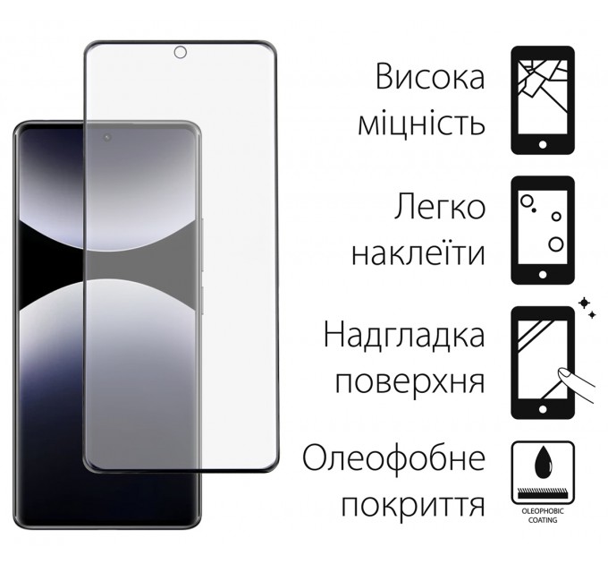 Комплект захисних стекол Dengos для Xiaomi Redmi Note 14 Pro 5G Black Full Glue (DG-TGSCP-12)
