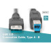 Digitus Дата кабель USB 3.0 AM/BM 1.8m black Digitus (AK-300115-018-S)