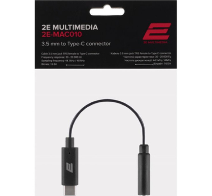2E Перехідник USB-C to 3.5mm F 0.10m 2E (2E-MAC010)