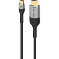 Кабель мультимедійний USB-C to HDMI 1.8m grey Promate (mediacord-8k.grey)