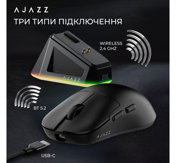 Ajazz Миша бездротова Ajazz AJ159Pro White (AJ159-PRO-W)