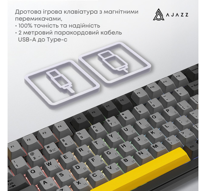 Ajazz Клавіатура Ajazz AK820 Max Magnetic Switch Black (AK820MAX-WM-BGY)