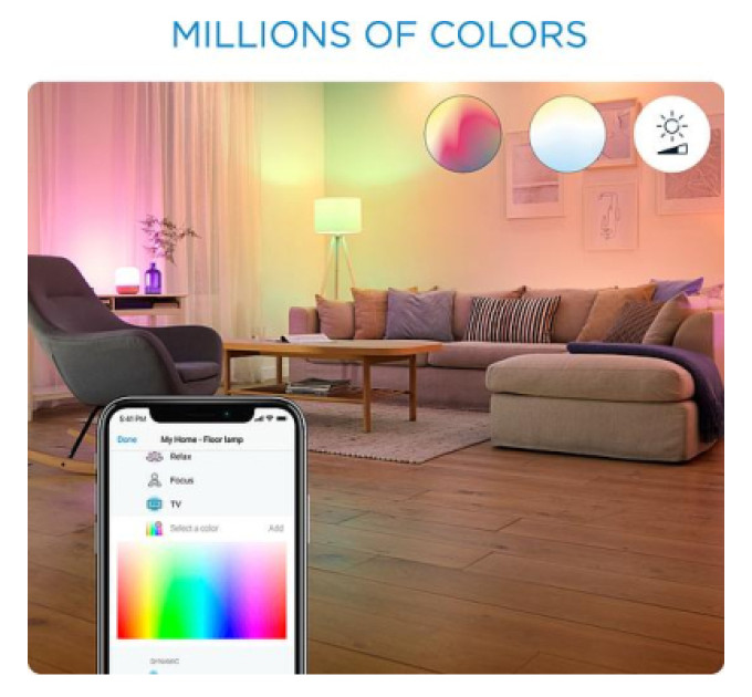 WiZ Світлодіодна стрічка WiZ LED 2700-6500K 1600Lm 2.0m RGB (929002524801)