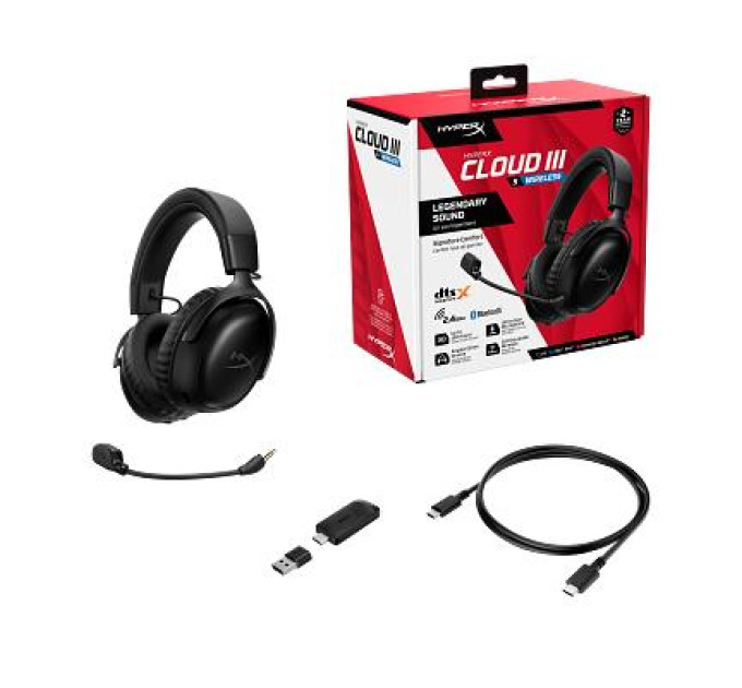 HyperX Навушники HyperX Cloud III S Wireless/USB-A/USB-C Black (A59YZAA)