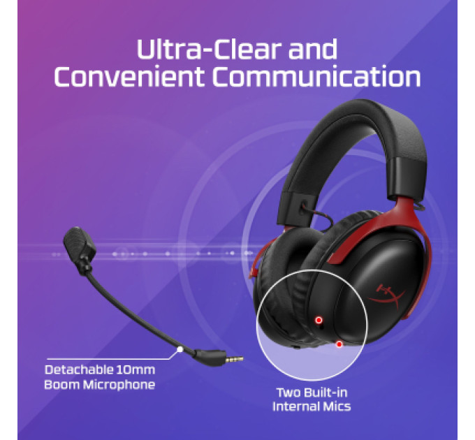 HyperX Навушники HyperX Cloud III S Wireless/USB-A/USB-C Black/Red (A59Z0AA)