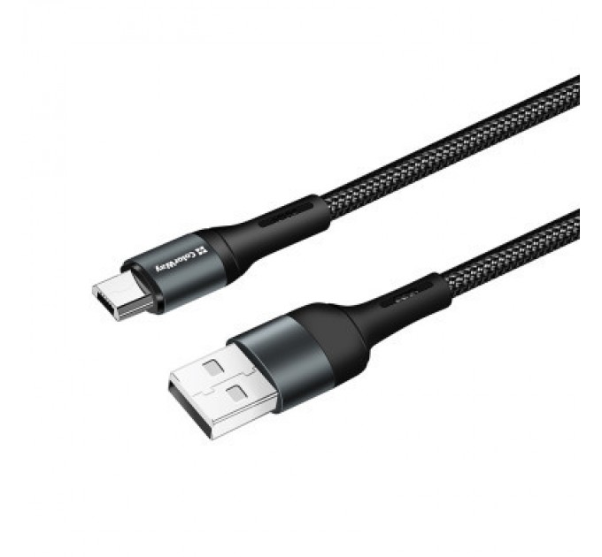 Дата кабель USB 2.0 AM to Micro 5P 1.0m nylon black ColorWay (CW-CBUM045-BK)