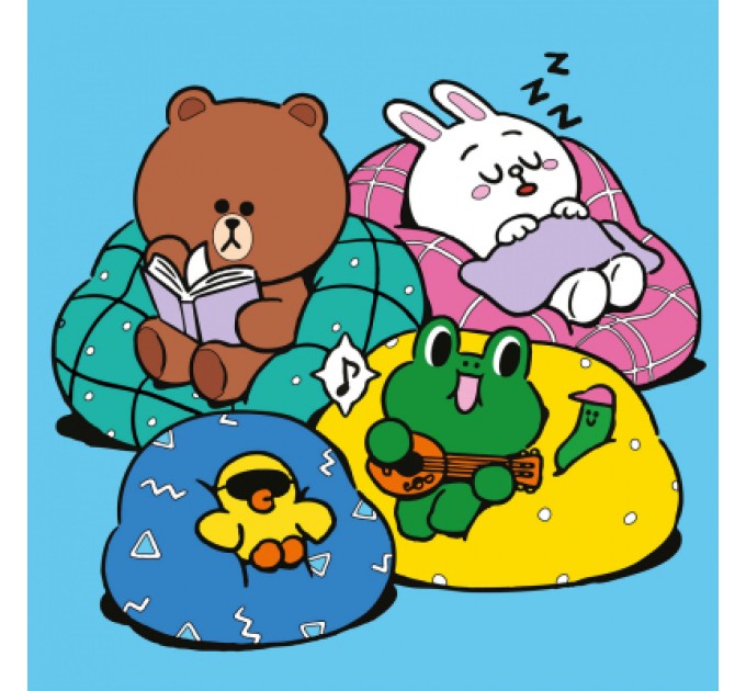 Картина по номерам Santi Лайн Френдс Браун Саллі Коні та Леонард на відпочинку 25х25см (955370)