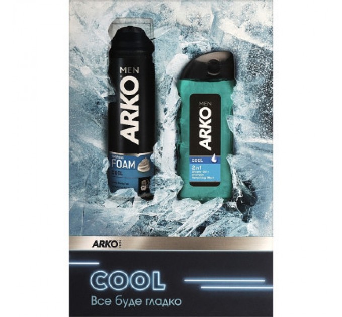 Набір косметики ARKO Men Cool Піна для гоління 200 мл + Гель для душу 260 мл (8690506546717)