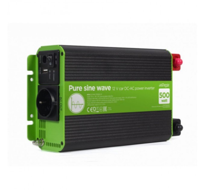 Автомобільний інвертор 12V/230V 500W (1000W peak power) чиста синусоїда EnerGenie (EG-PWC-PS500-01)