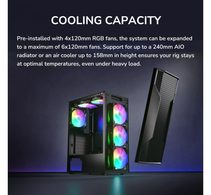 Корпус Cougar MX110 RGB Black без БЖ