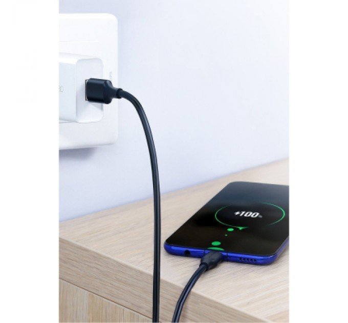 Дата кабель USB 2.0 AM to Type-C 0.5m 3.0A (18W) Nickel Plating US287 Black Ugreen (60115)