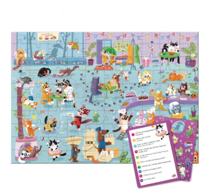 Пазл DoDo Шукай та знаходь Котяче кафе, 100 елементів (300667)