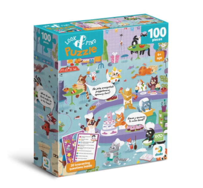 Пазл DoDo Шукай та знаходь Котяче кафе, 100 елементів (300667)