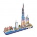 Пазл Cubic Fun Тривимірна головоломка-конструктор City Line з Led-підсвіткою Дубай (L523h)